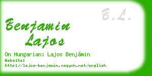 benjamin lajos business card